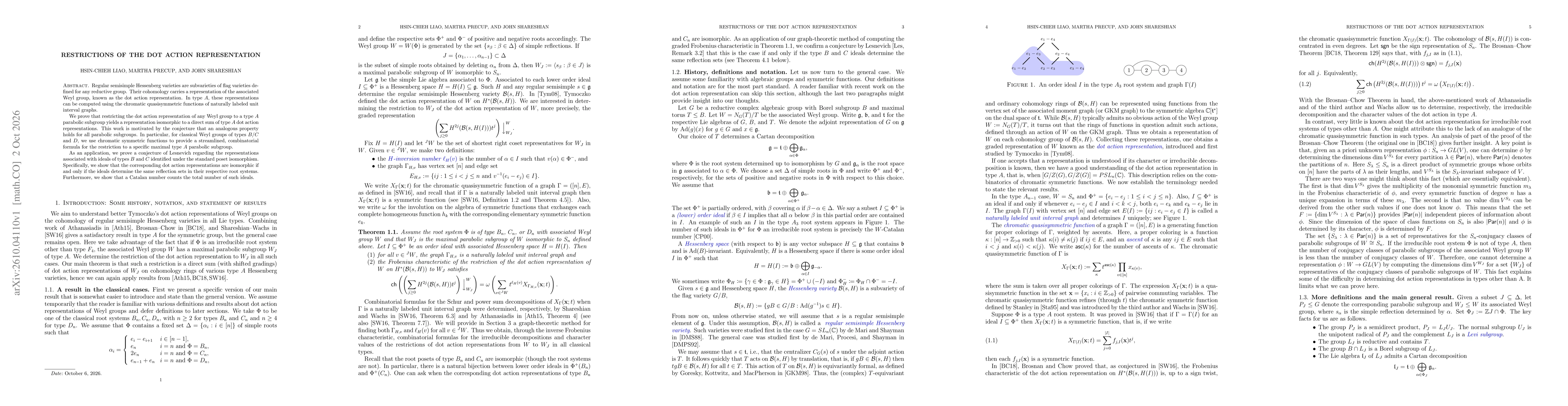Thumbnail for Restrictions of the dot action representation