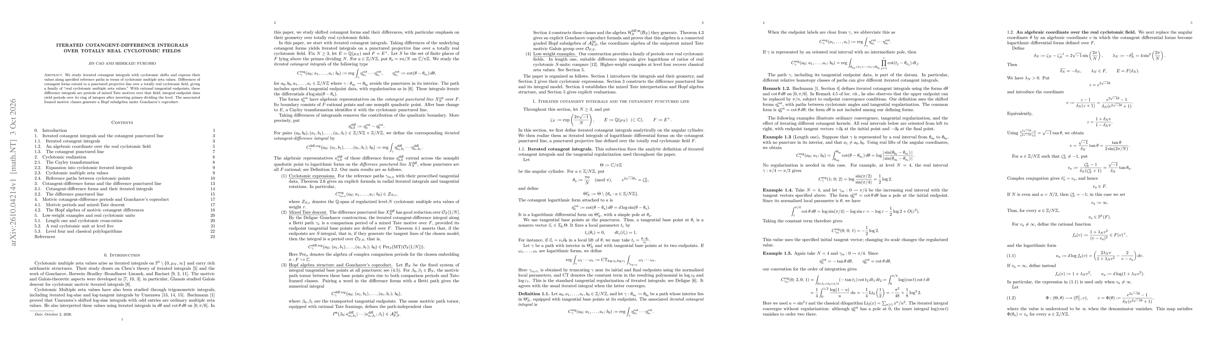 Thumbnail for Iterated cotangent-difference integrals over totally real cyclotomic fields