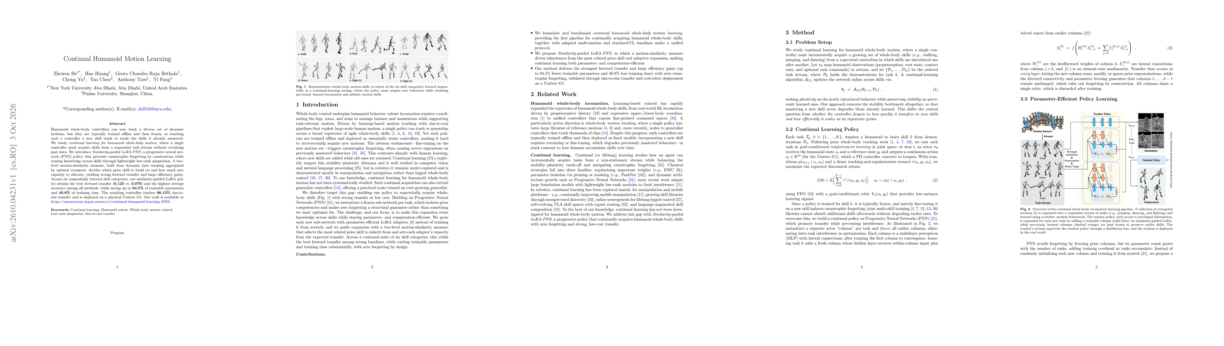 Thumbnail for Continual Humanoid Motion Learning