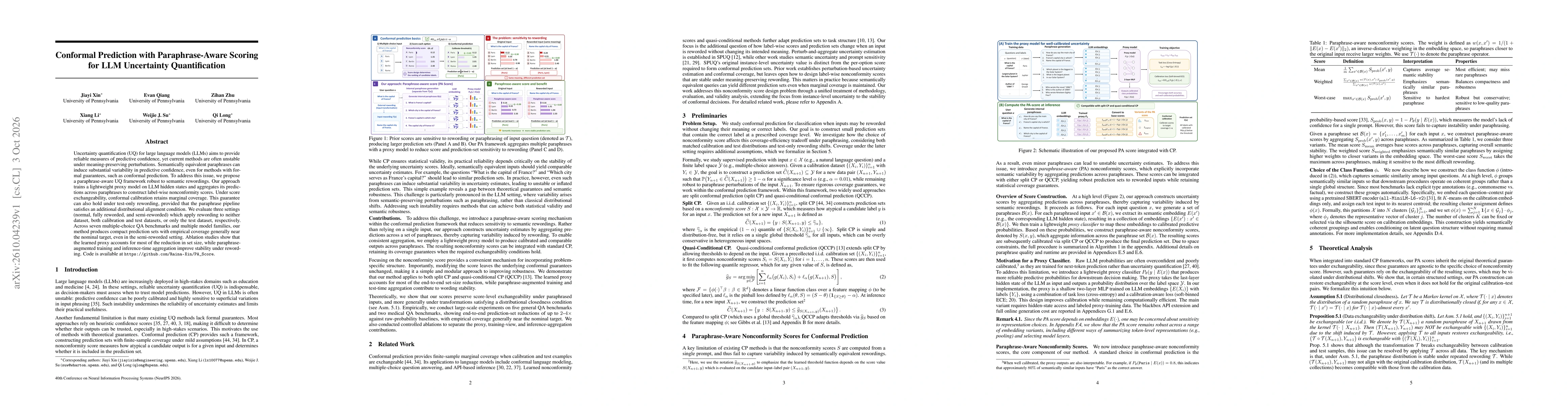 Thumbnail for Conformal Prediction with Paraphrase-Aware Scoring for LLM Uncertainty Quantification