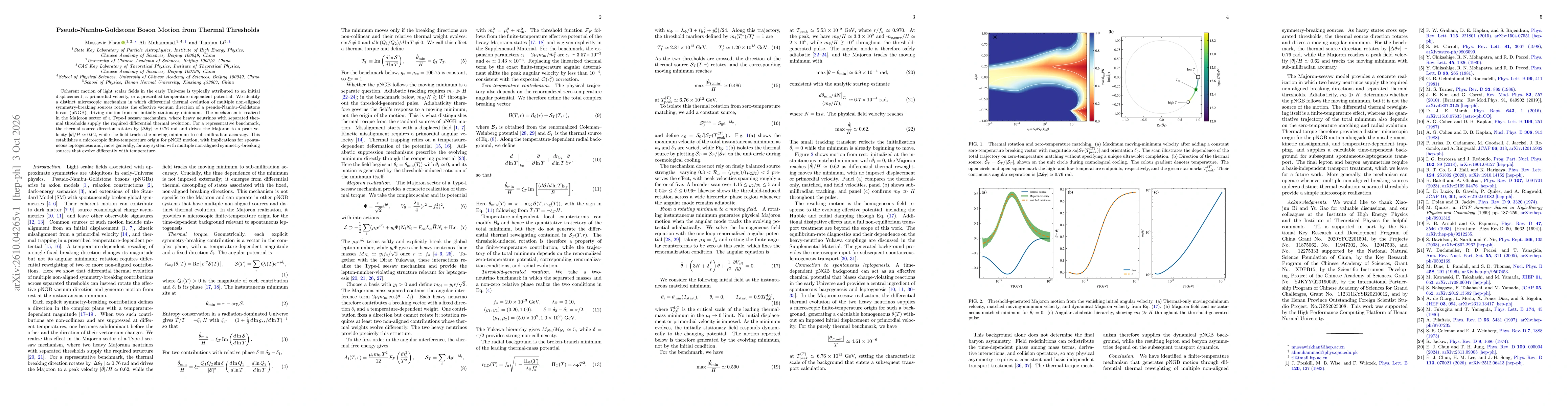 Thumbnail for Pseudo-Nambu-Goldstone Boson Motion from Thermal Thresholds