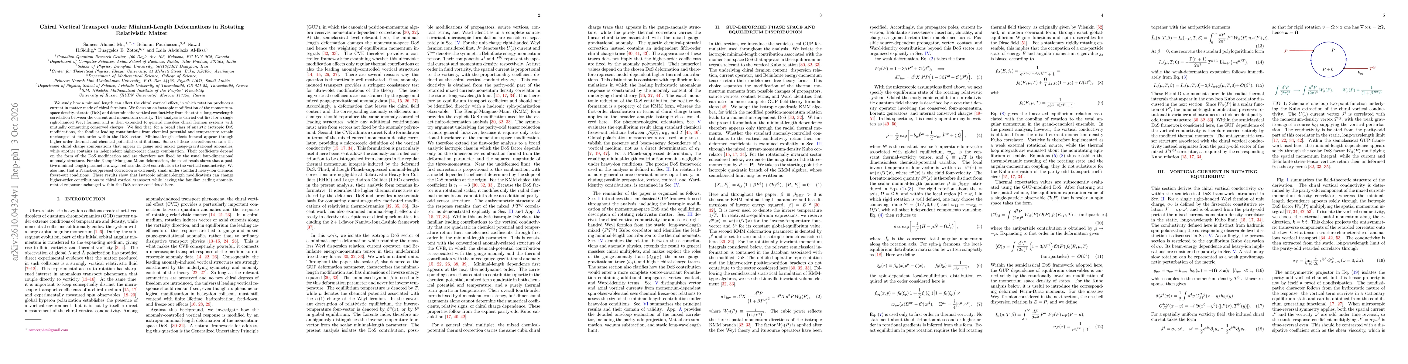 Thumbnail for Chiral Vortical Transport under Minimal-Length Deformations in Rotating Relativistic Matter