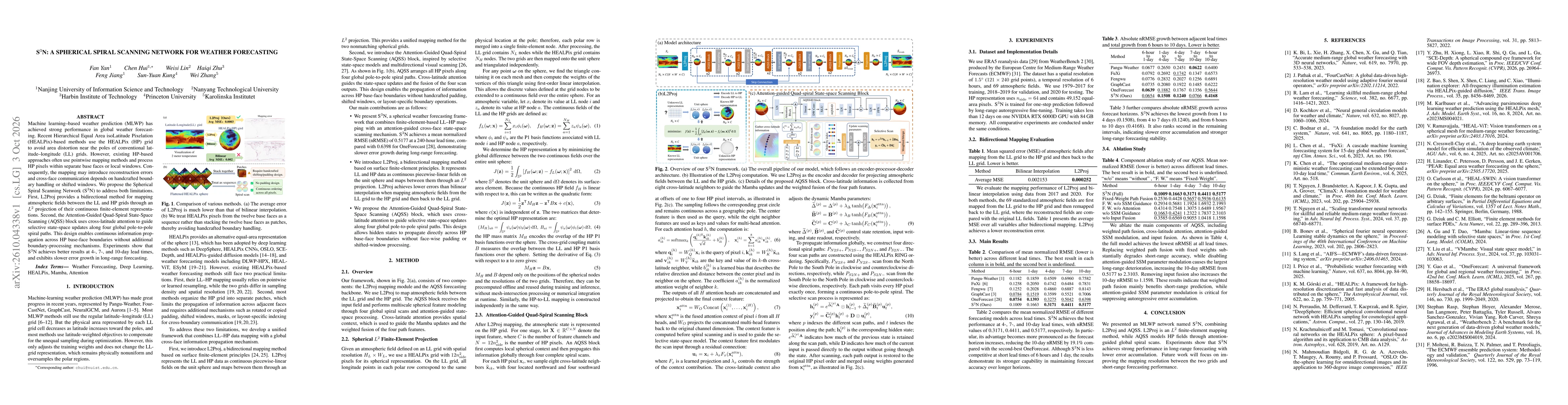 Thumbnail for S$^3$N: A Spherical Spiral Scanning Network for Weather Forecasting