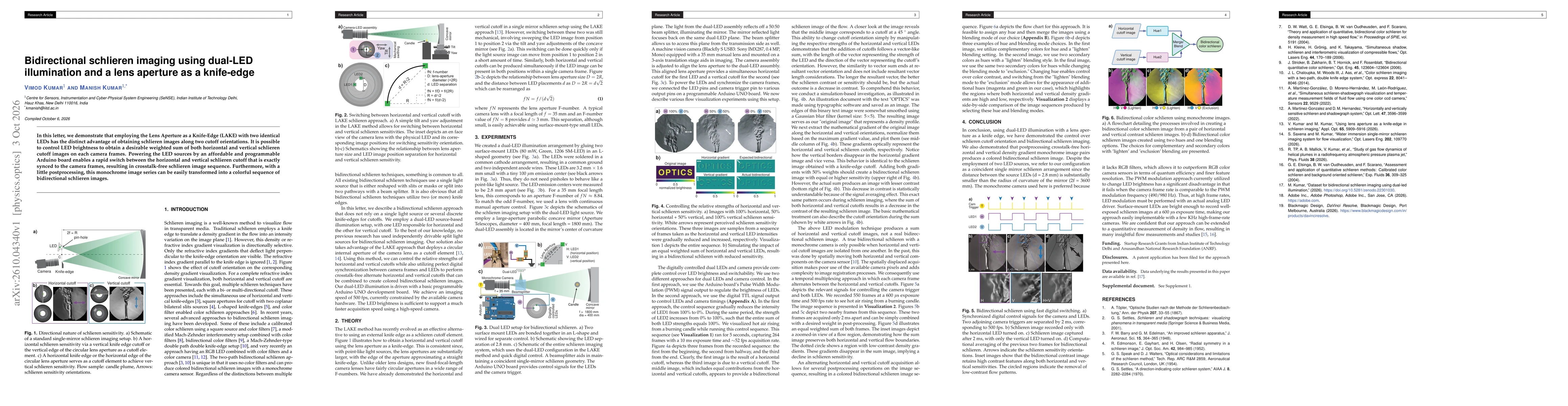 Thumbnail for Bidirectional schlieren imaging using dual-LED illumination and a lens aperture as a knife-edge