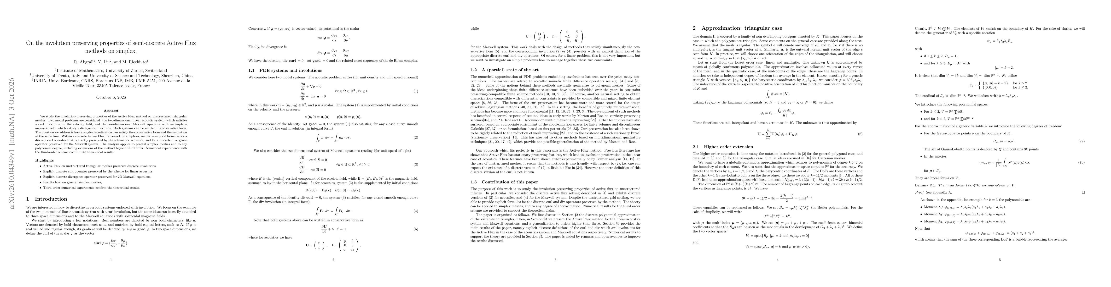 Thumbnail for On the involution preserving properties of semi-discrete Active Flux methods on simplex