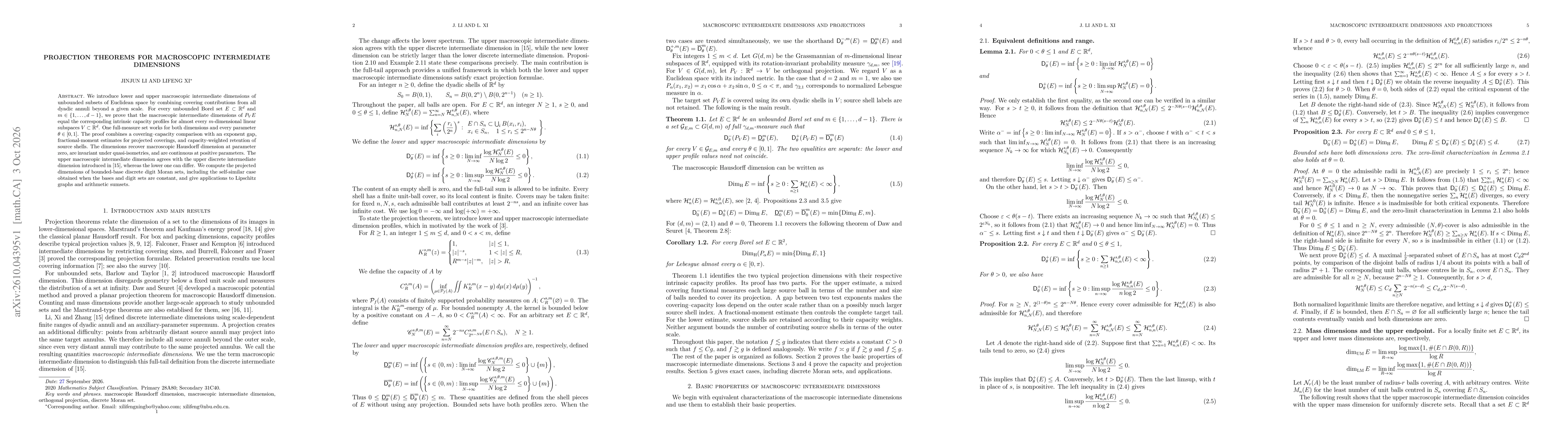 Thumbnail for Projection theorems for macroscopic intermediate dimensions