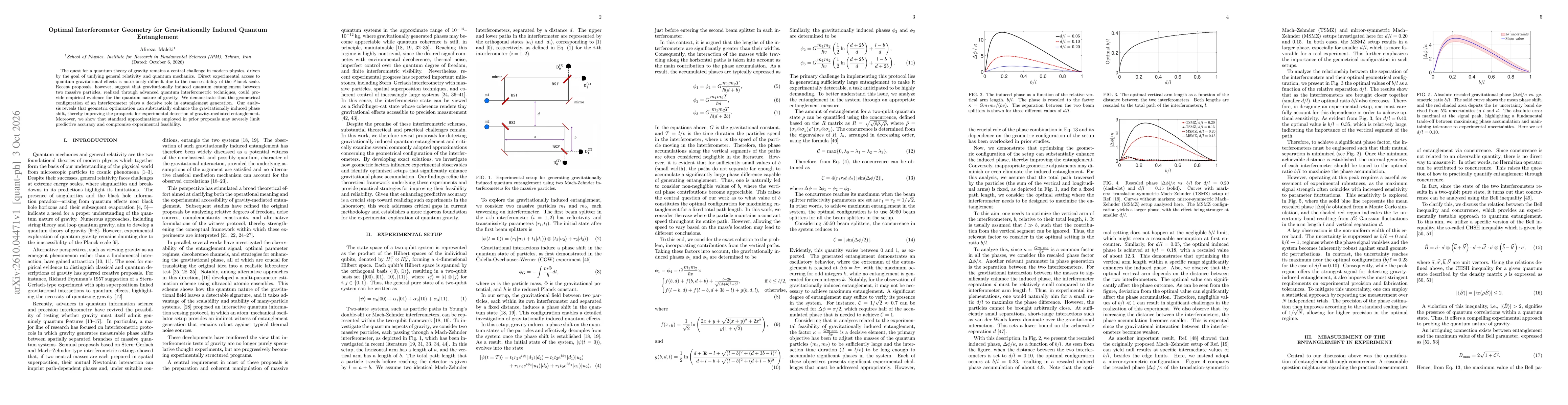 Thumbnail for Optimal Interferometer Geometry for Gravitationally Induced Quantum Entanglement