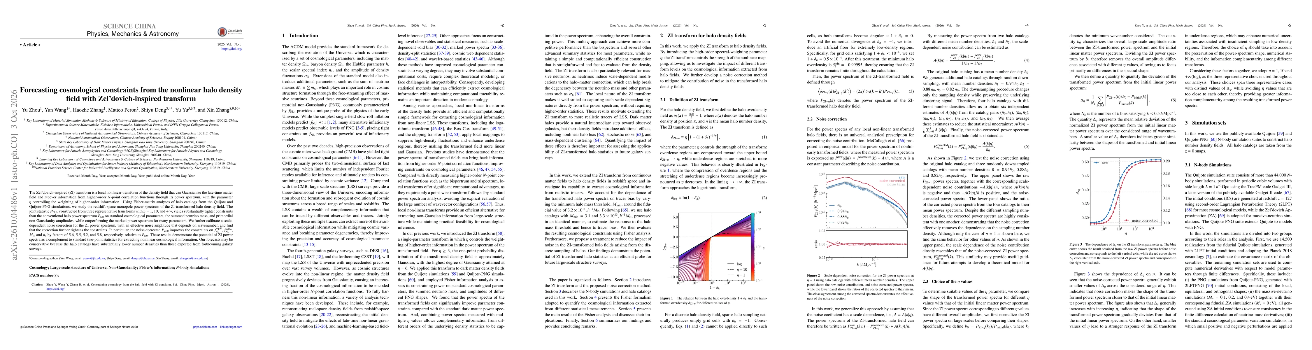 Thumbnail for Forecasting cosmological constraints from the nonlinear halo density field with Zel'dovich-inspired transform