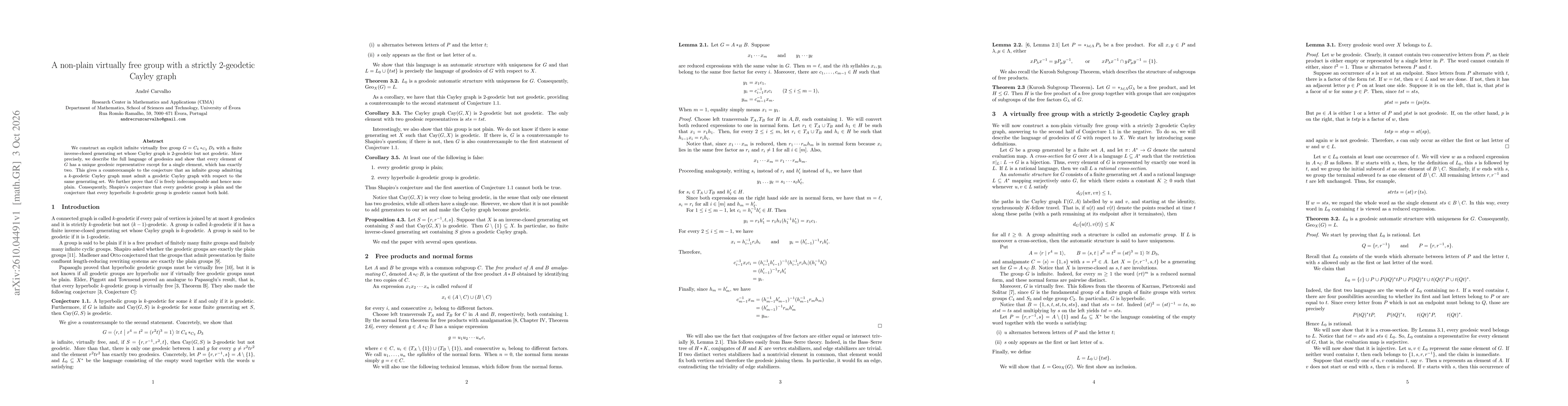 Thumbnail for A non-plain virtually free group with a strictly 2-geodetic Cayley graph