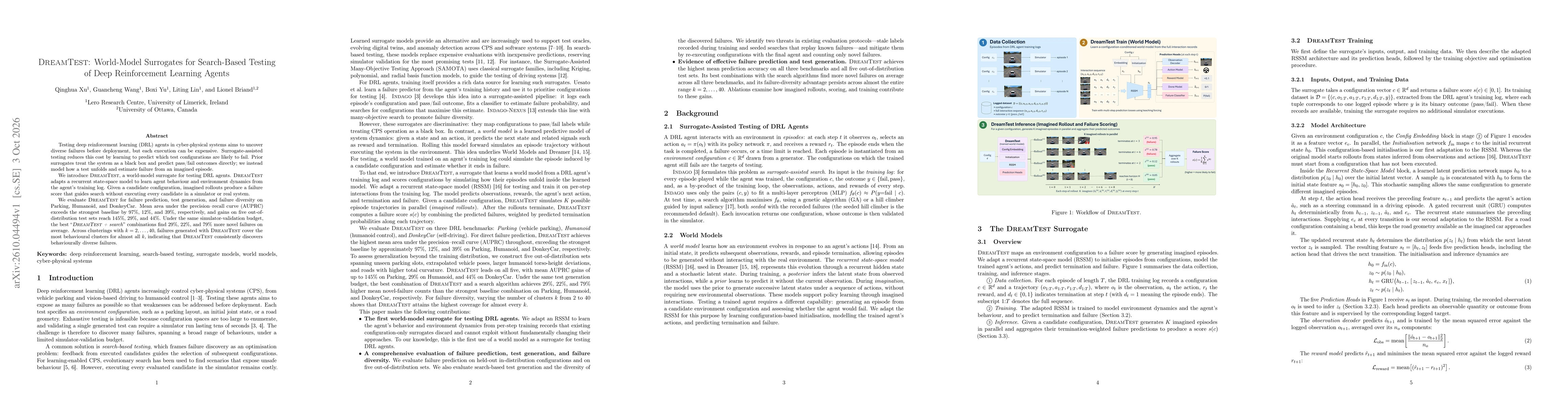 Thumbnail for DreamTest: World-Model Surrogates for Search-Based Testing of Deep Reinforcement Learning Agents
