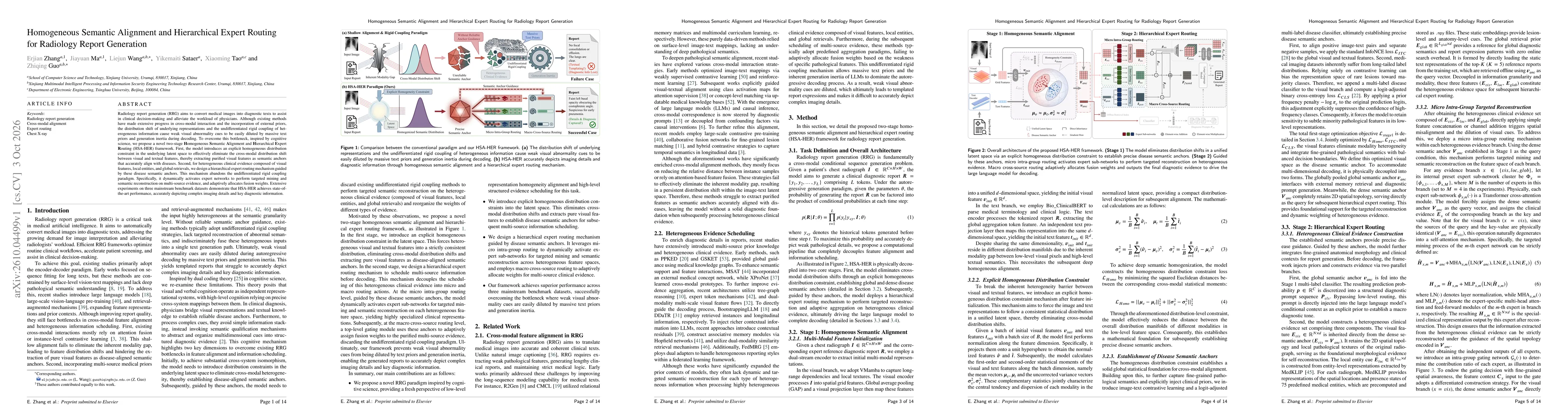 Thumbnail for Homogeneous Semantic Alignment and Hierarchical Expert Routing for Radiology Report Generation