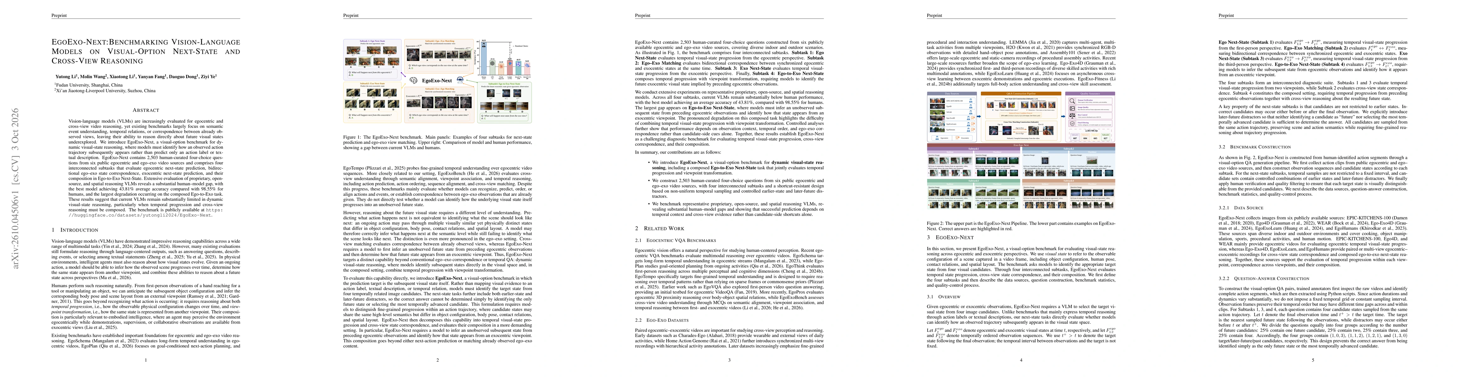Thumbnail for EgoExo-Next:Benchmarking Vision-Language Models on Visual-Option Next-State and Cross-View Reasoning