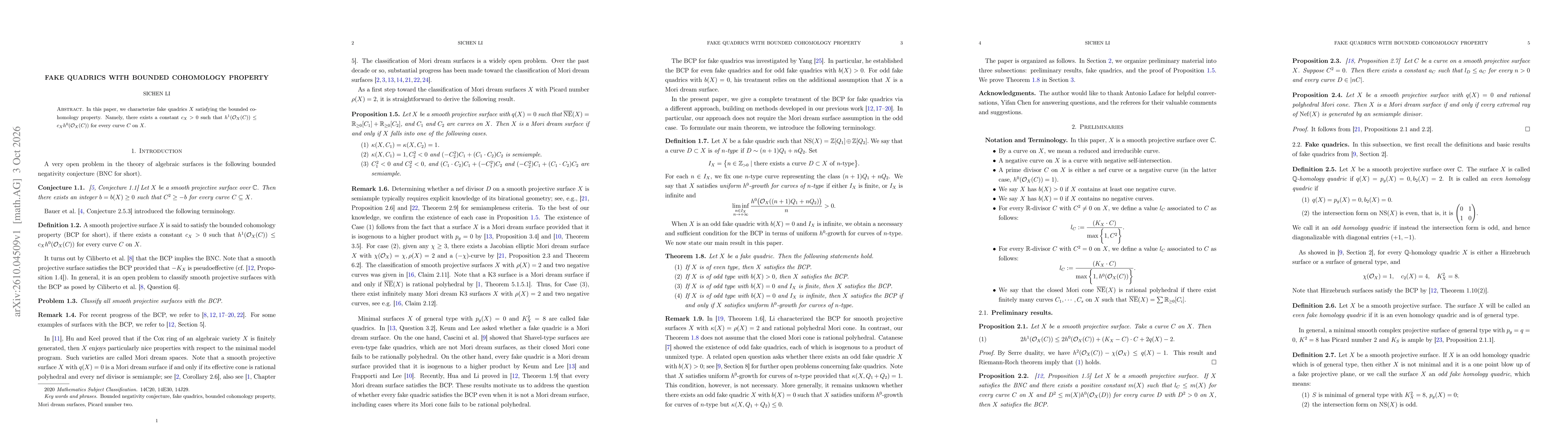 Thumbnail for Fake quadrics with bounded cohomology property