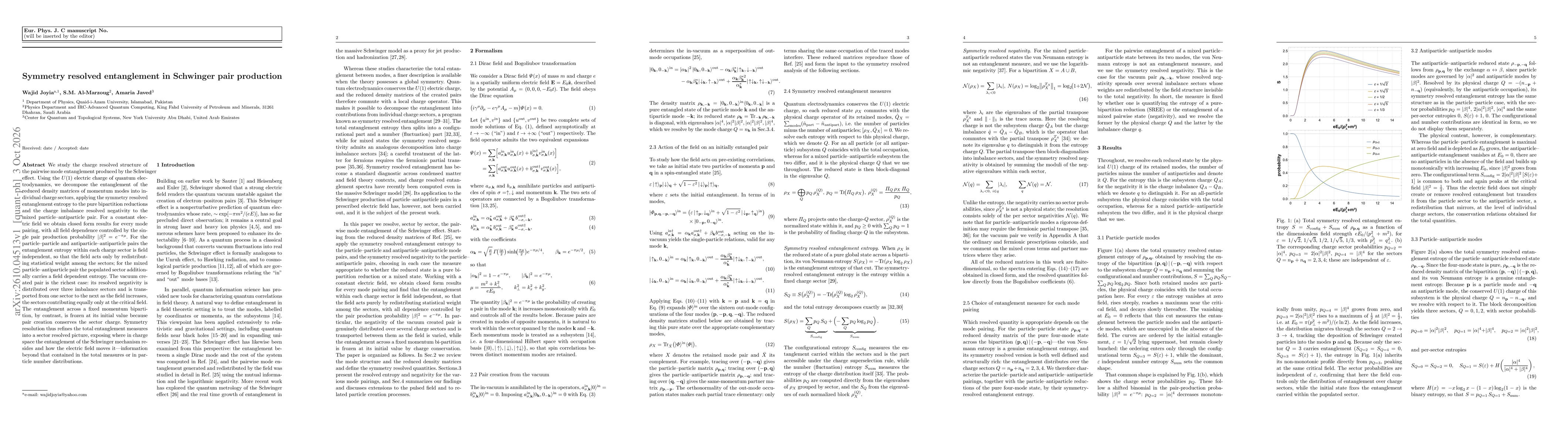 Thumbnail for Symmetry resolved entanglement in Schwinger pair production