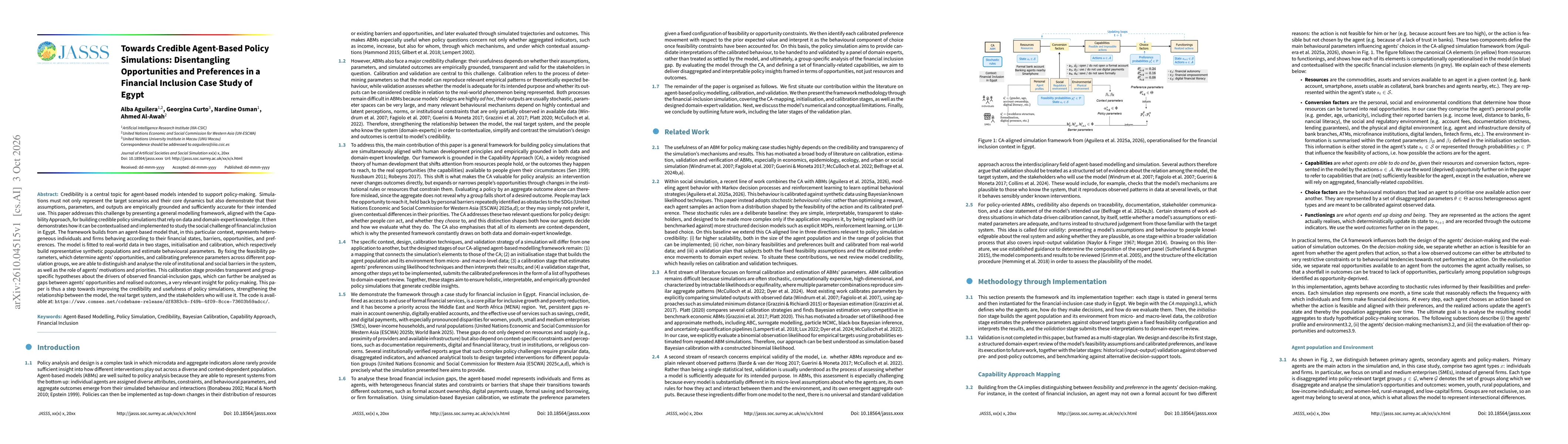 Thumbnail for Towards Credible Agent-Based Policy Simulations: Disentangling Opportunities and Preferences in a Financial Inclusion Case Study of Egypt