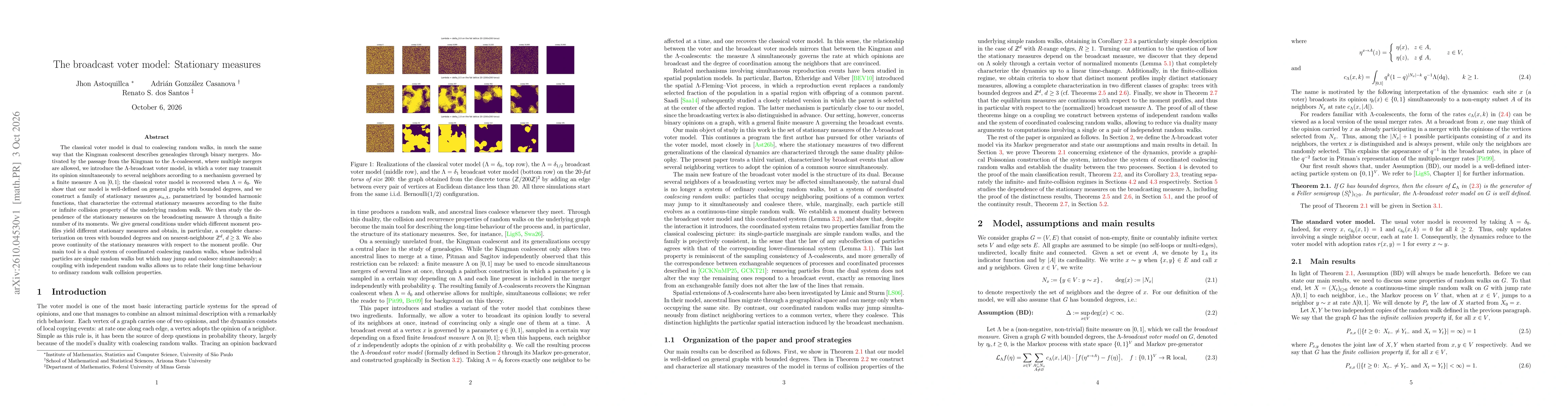 Thumbnail for The broadcast voter model: Stationary measures