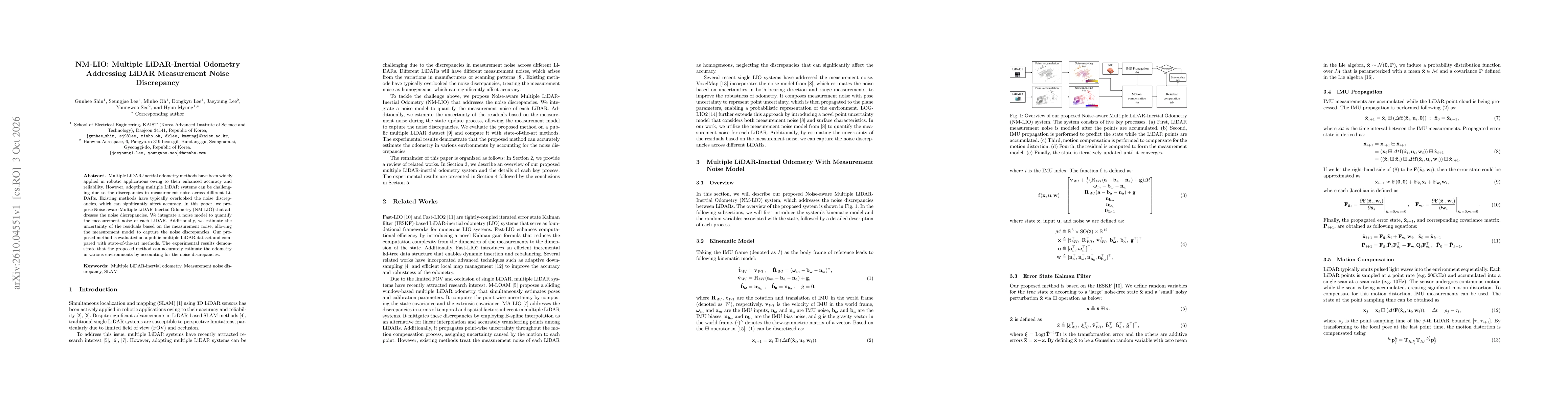Thumbnail for NM-LIO: Multiple LiDAR-Inertial Odometry Addressing LiDAR Measurement Noise Discrepancy