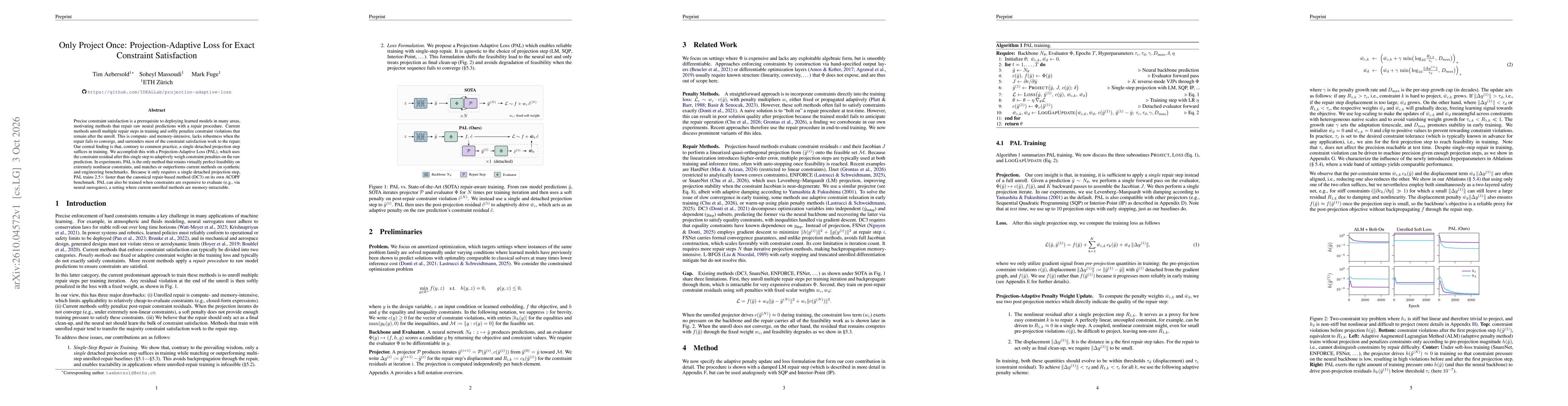 Thumbnail for Only Project Once: Projection-Adaptive Loss for Exact Constraint Satisfaction