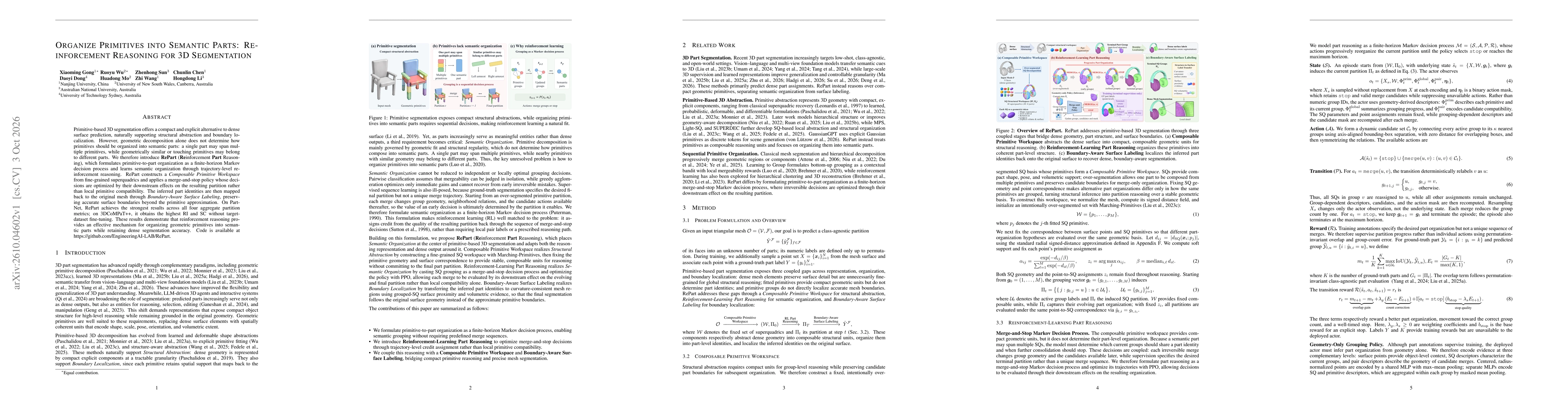 Thumbnail for Organize Primitives into Semantic Parts: Reinforcement Reasoning for 3D Segmentation