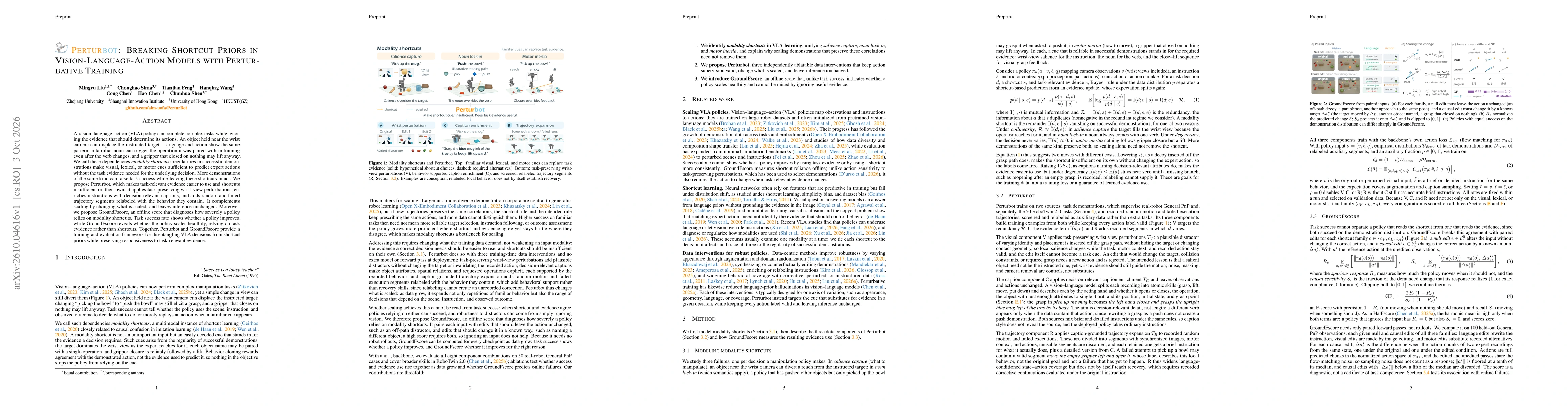 Thumbnail for PerturBot: Breaking Shortcut Priors in Vision-Language-Action Models with Perturbative Training