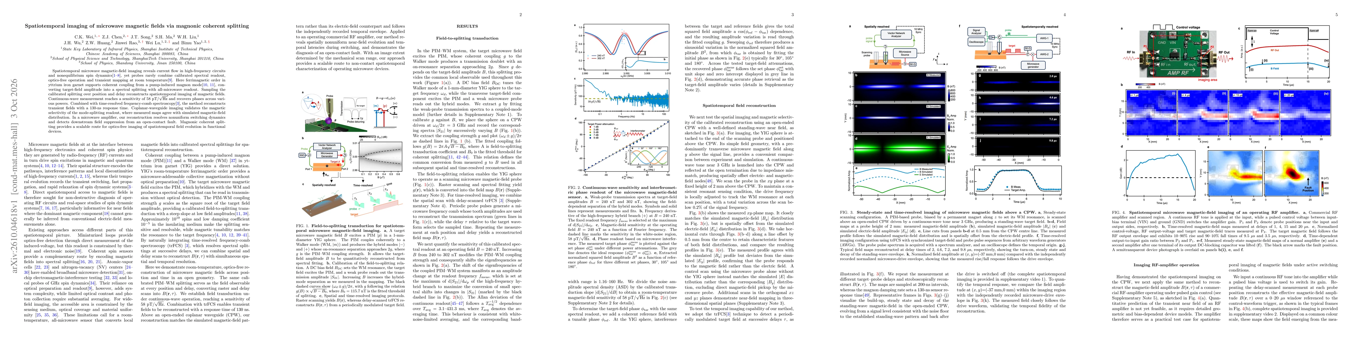 Thumbnail for Spatiotemporal imaging of microwave magnetic fields via magnonic coherent splitting