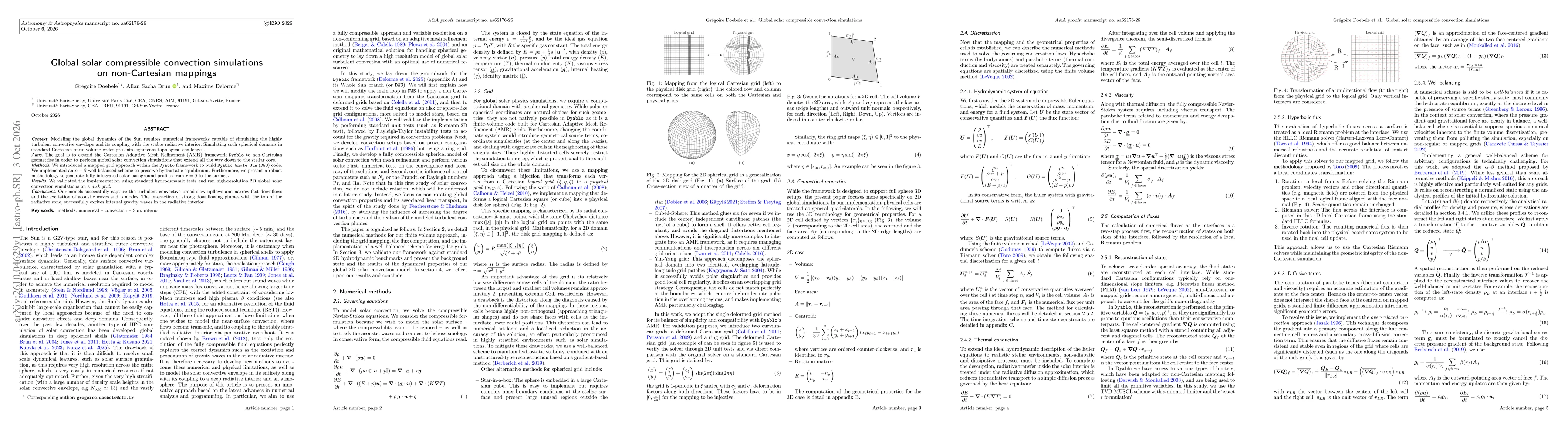 Thumbnail for Global solar compressible convection simulations on non-Cartesian mappings