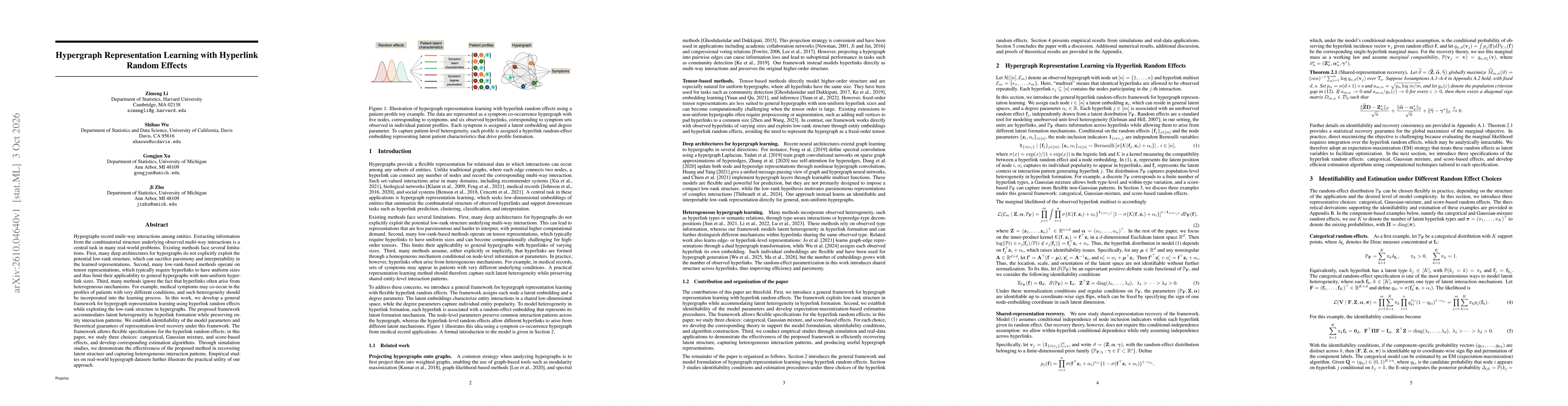 Thumbnail for Hypergraph Representation Learning with Hyperlink Random Effects