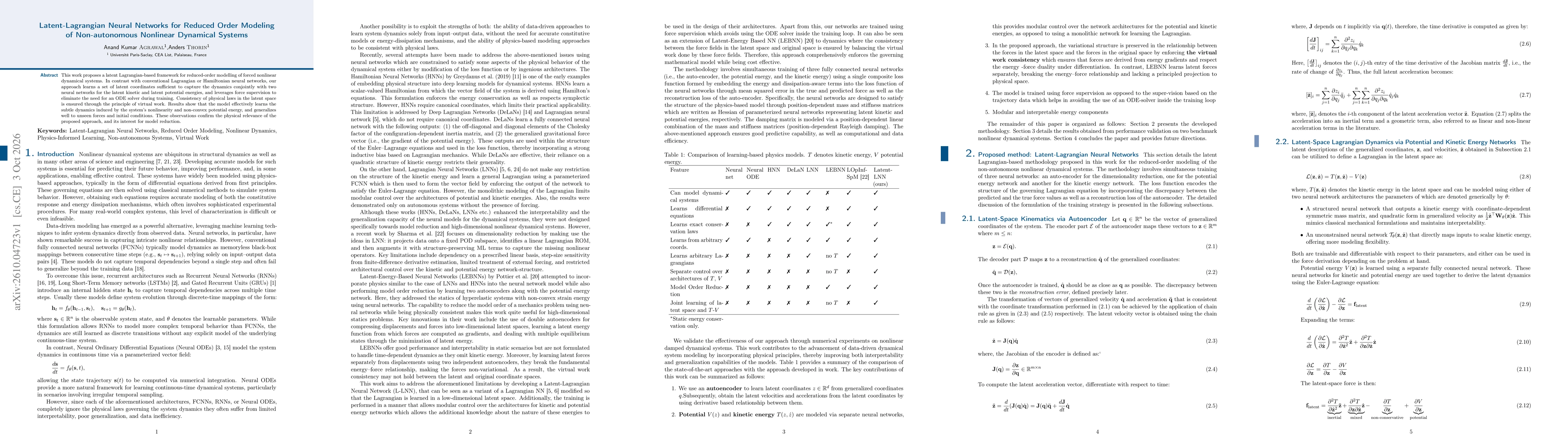 Thumbnail for Latent-Lagrangian Neural Networks for Reduced Order Modeling of Non-autonomous Nonlinear Dynamical Systems