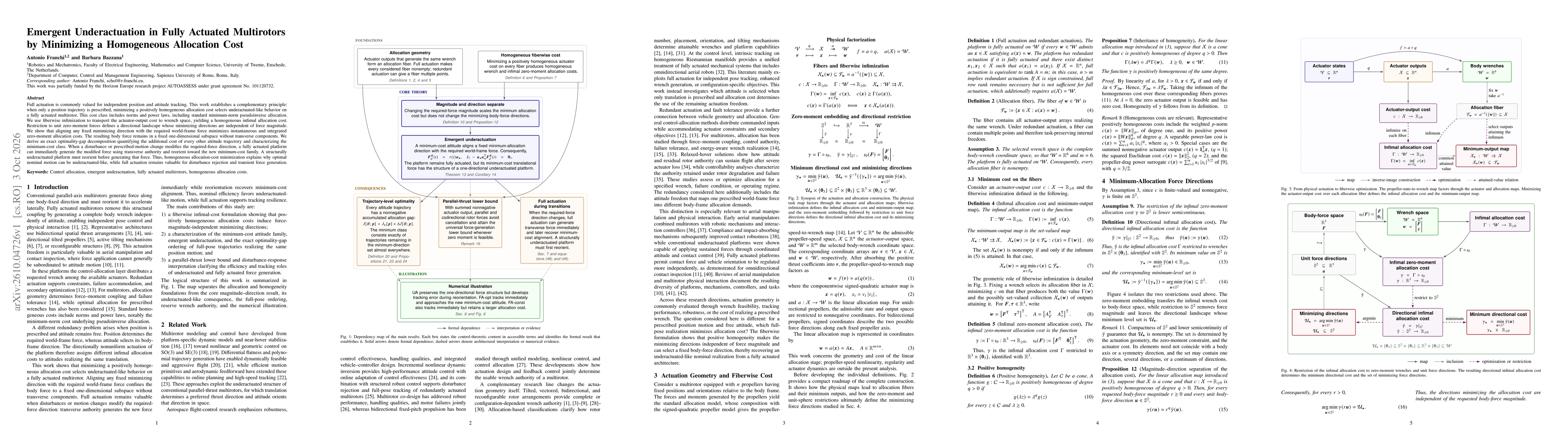 Thumbnail for Emergent Underactuation in Fully Actuated Multirotors by Minimizing a Homogeneous Allocation Cost