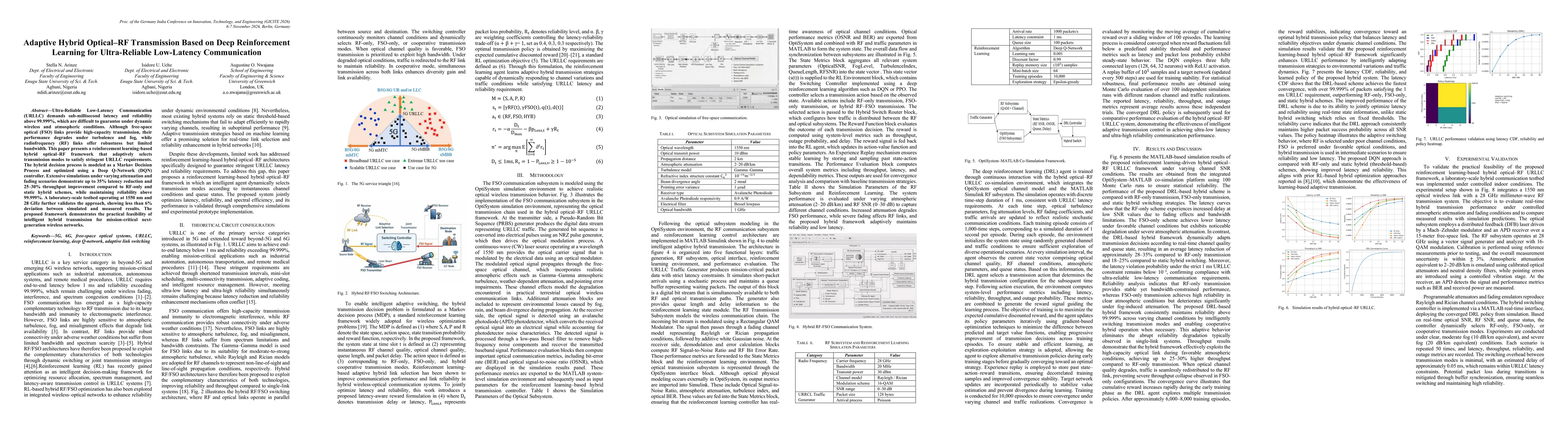 Thumbnail for Adaptive Hybrid Optical RF Transmission Based on Deep Reinforcement Learning for Ultra-Reliable Low Latency Communication