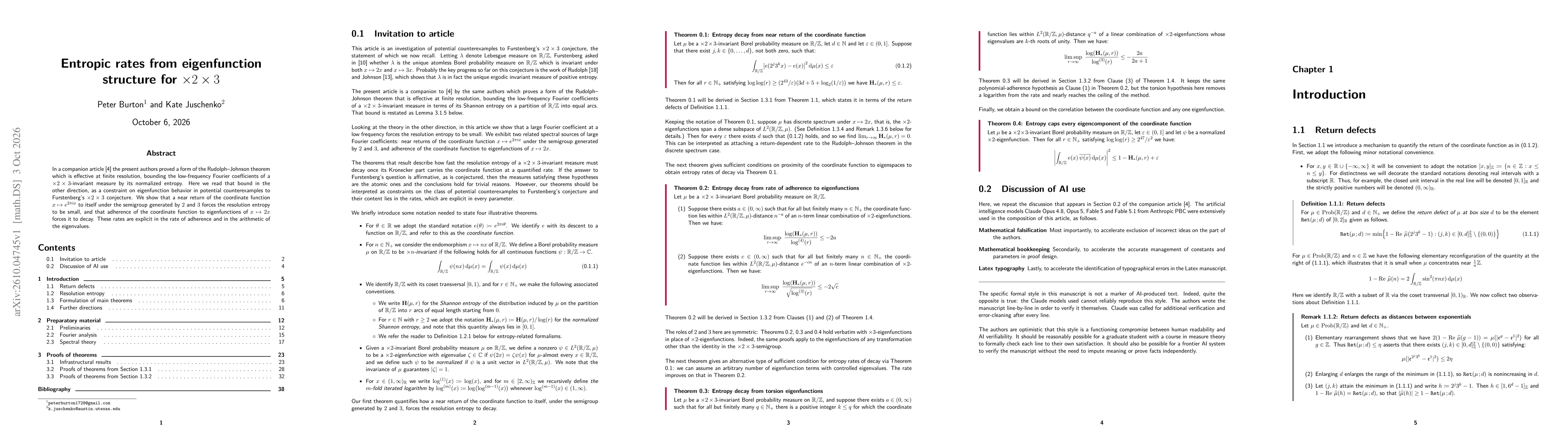 Thumbnail for Entropic rates from eigenfunction structure for $\times 2 \times 3$