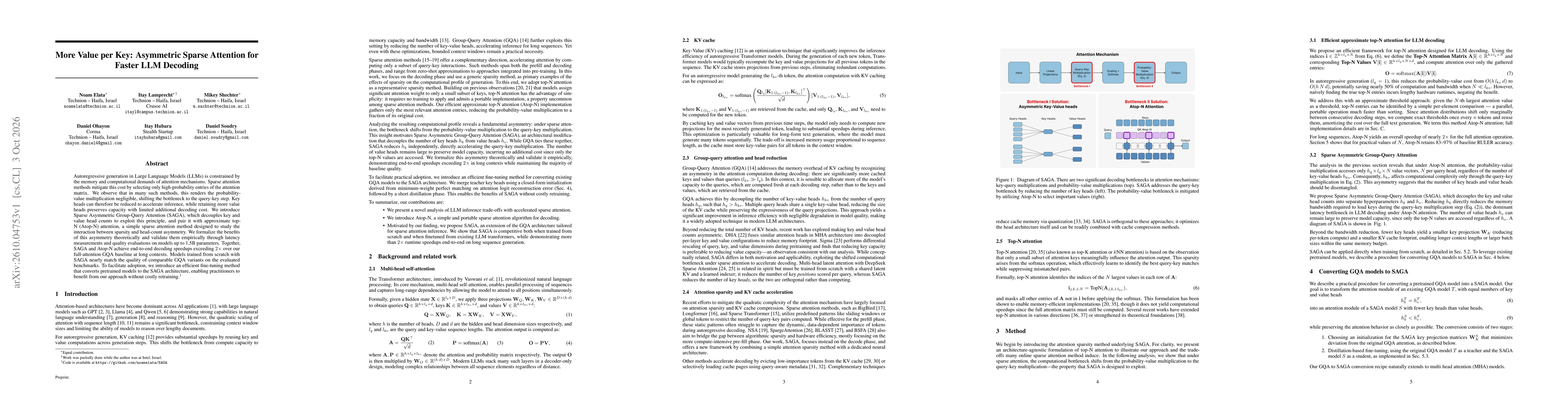 Thumbnail for More Value per Key: Asymmetric Sparse Attention for Faster LLM Decoding