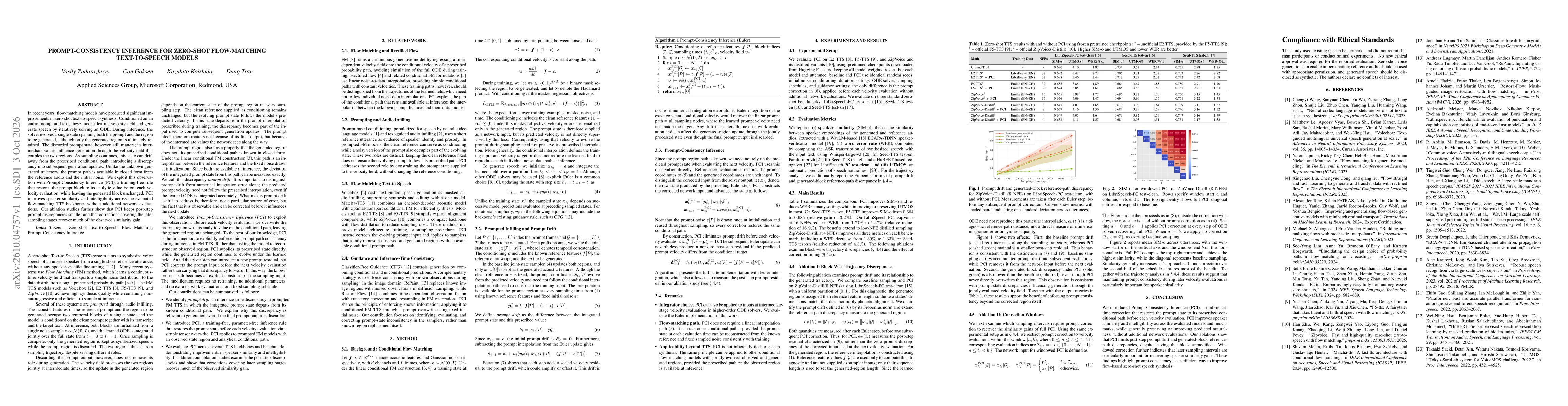 Thumbnail for Prompt-Consistency Inference for Zero-Shot Flow-Matching Text-to-Speech Models