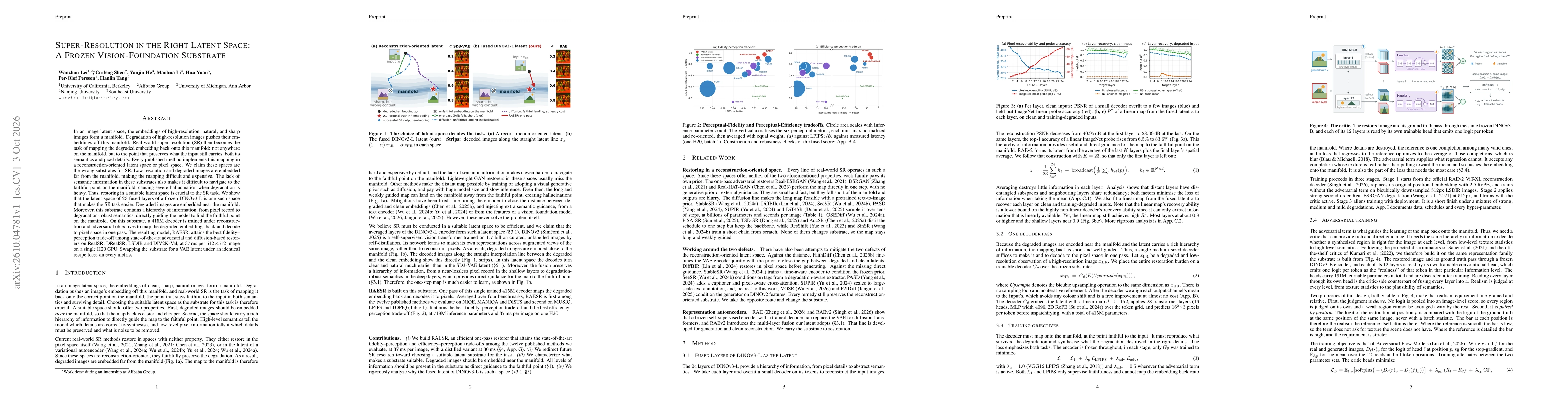 Thumbnail for Super-Resolution in The Right Latent Space: A Frozen Vision-Foundation Substrate