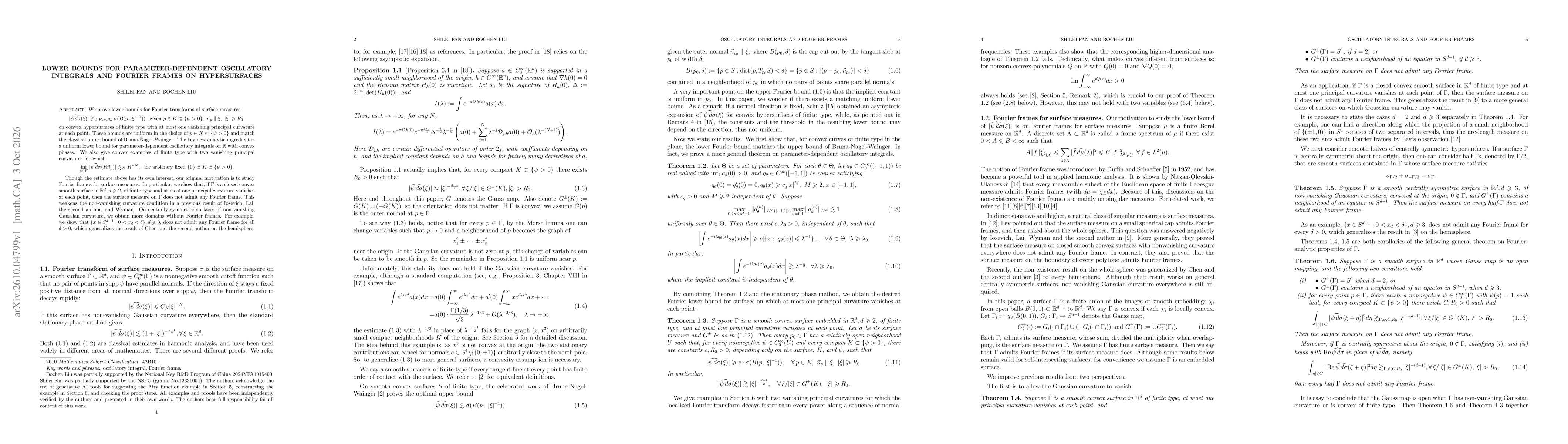 Thumbnail for Lower bounds for parameter-dependent oscillatory integrals and Fourier frames on hypersurfaces