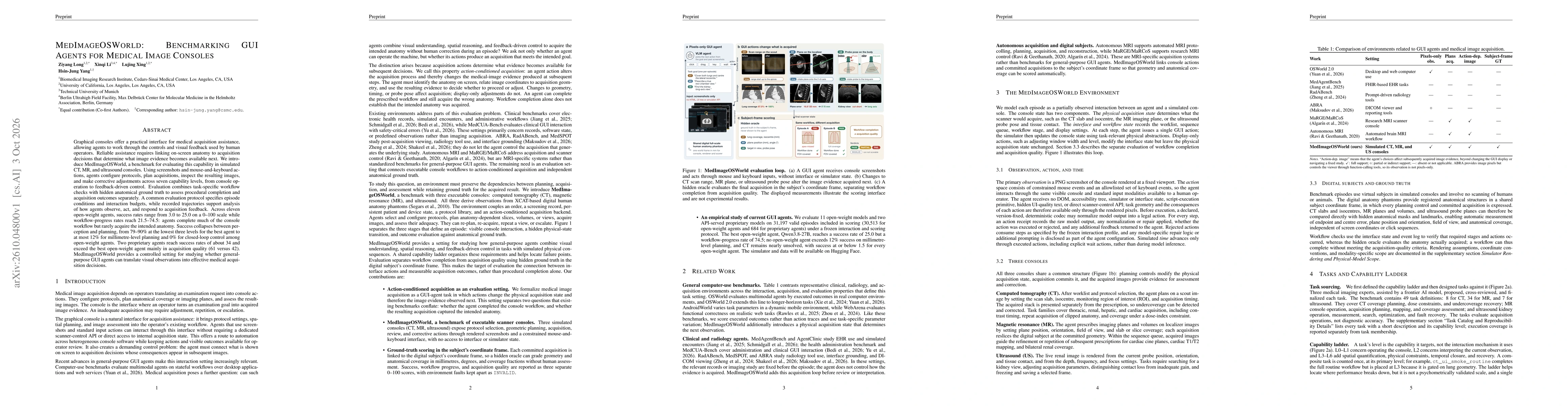 Thumbnail for MedImageOSWorld: Benchmarking GUI Agents for Medical Image Consoles