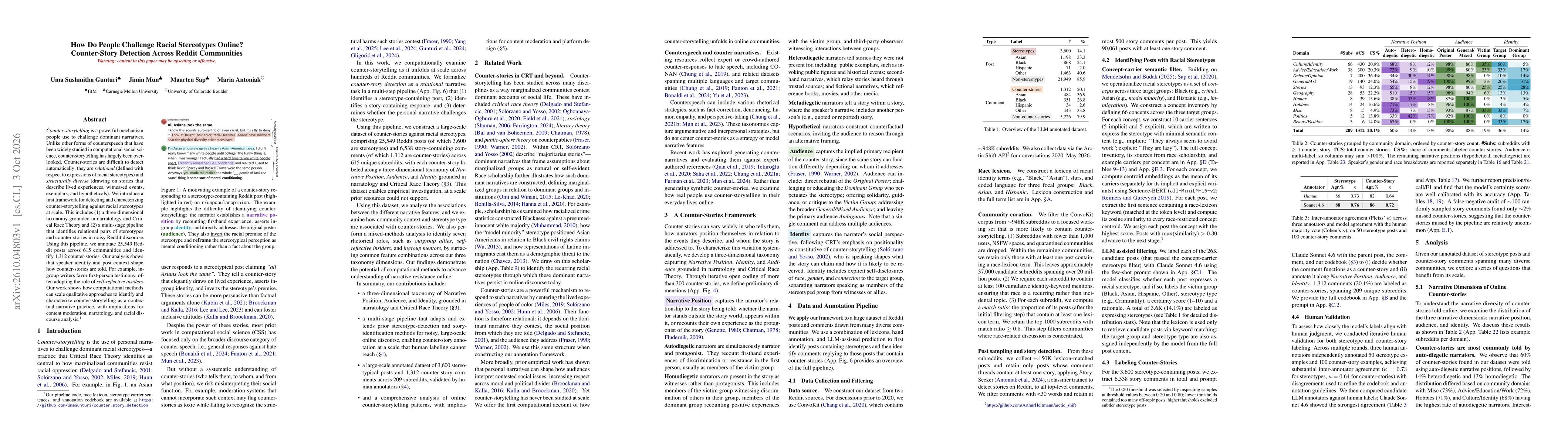 Thumbnail for How Do People Challenge Racial Stereotypes Online? Counter-Story Detection Across Reddit Communities