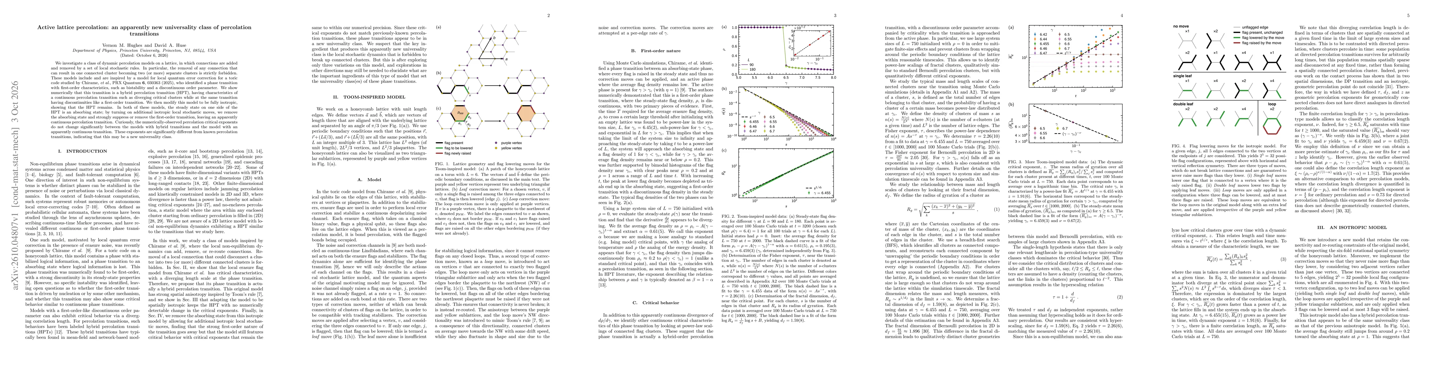 Thumbnail for Active lattice percolation: an apparently new universality class of percolation transitions