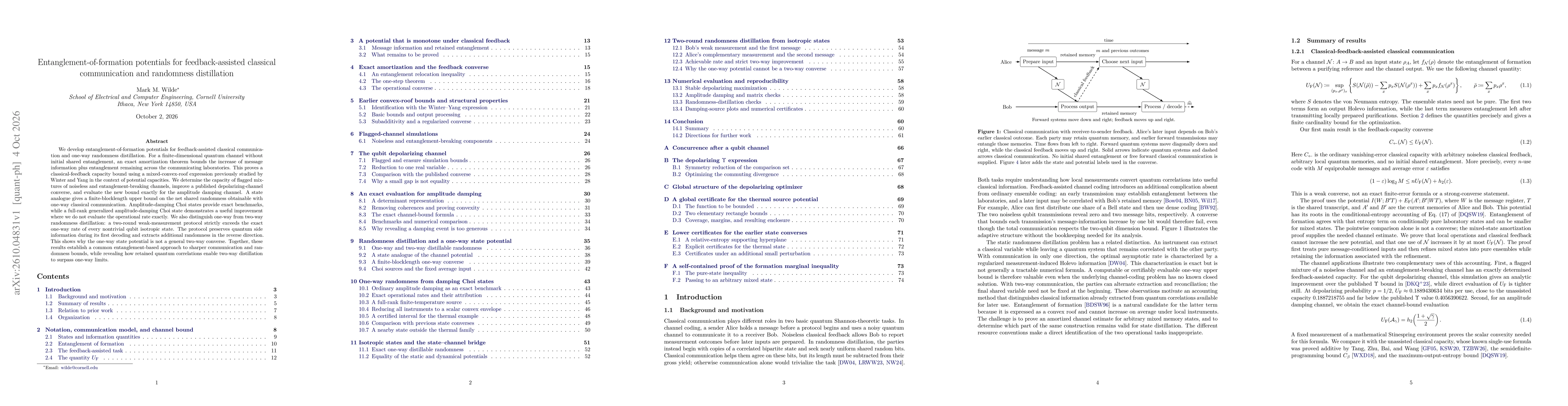 Thumbnail for Entanglement-of-formation potentials for feedback-assisted classical communication and randomness distillation