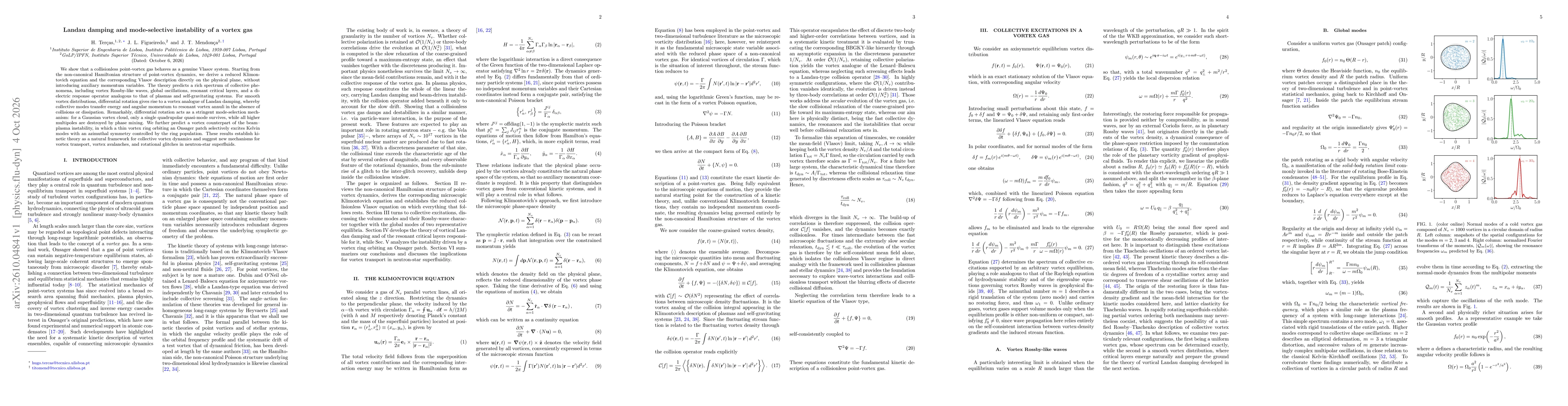 Thumbnail for Landau damping and mode-selective instability of a vortex gas