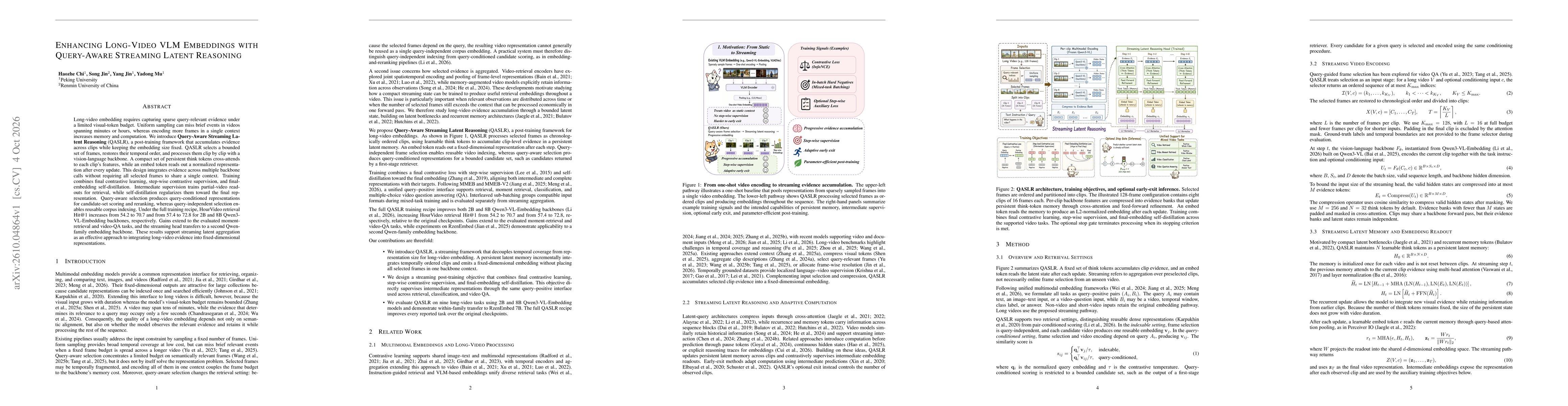 Thumbnail for Enhancing Long-Video VLM Embeddings with Query-Aware Streaming Latent Reasoning