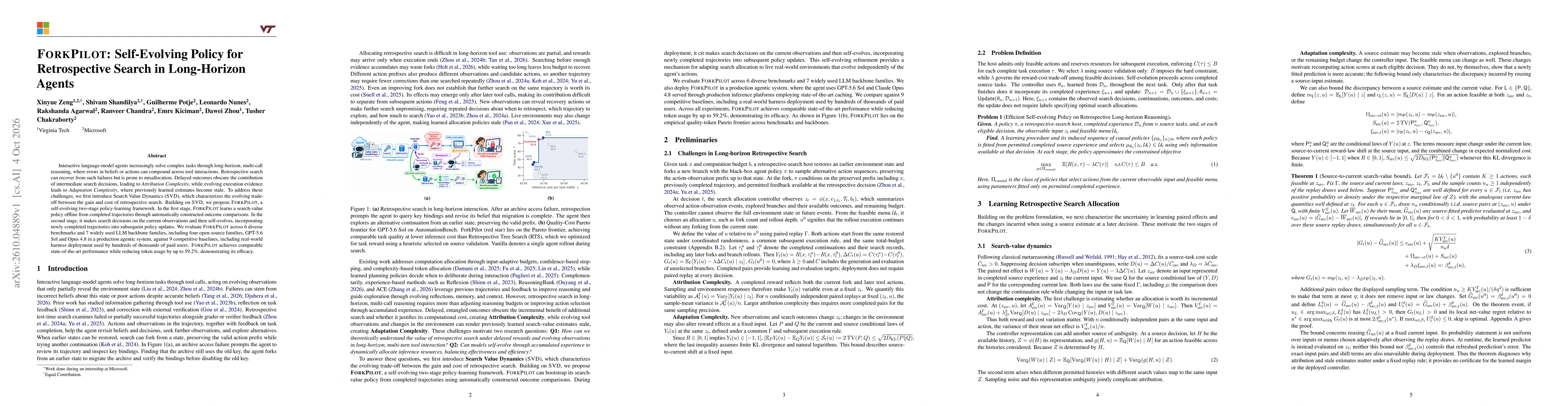 Thumbnail for ForkPilot: Self-Evolving Policy for Retrospective Search in Long-Horizon Agents
