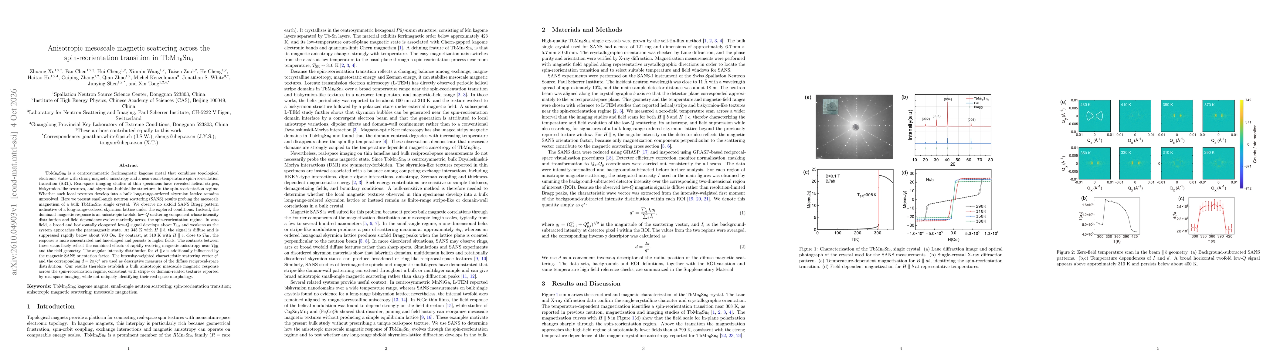 Thumbnail for Anisotropic mesoscale magnetic scattering across the spin-reorientation transition in TbMn6Sn6
