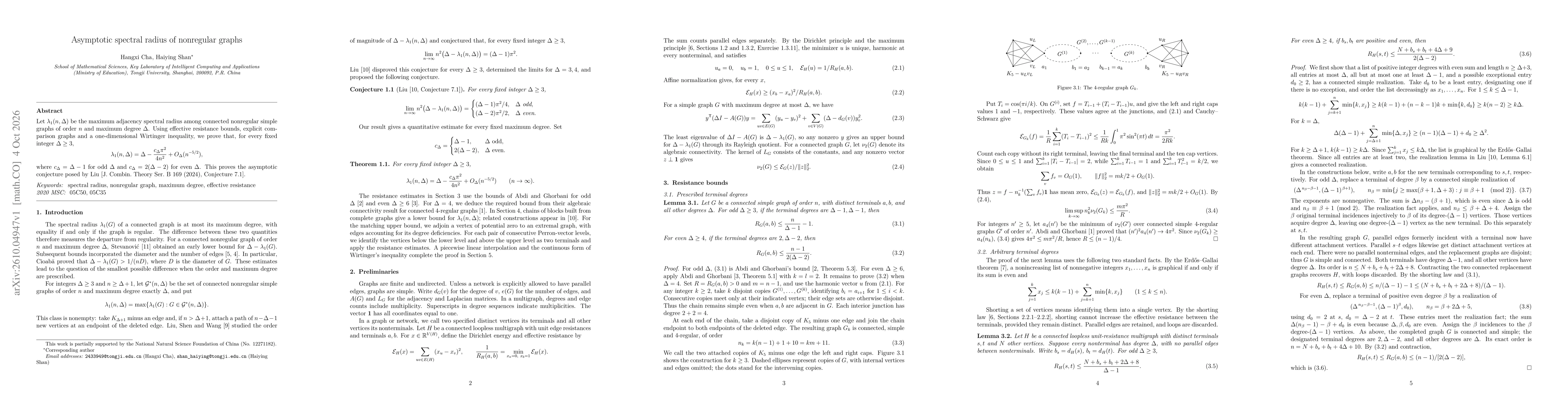 Thumbnail for Asymptotic spectral radius of nonregular graphs
