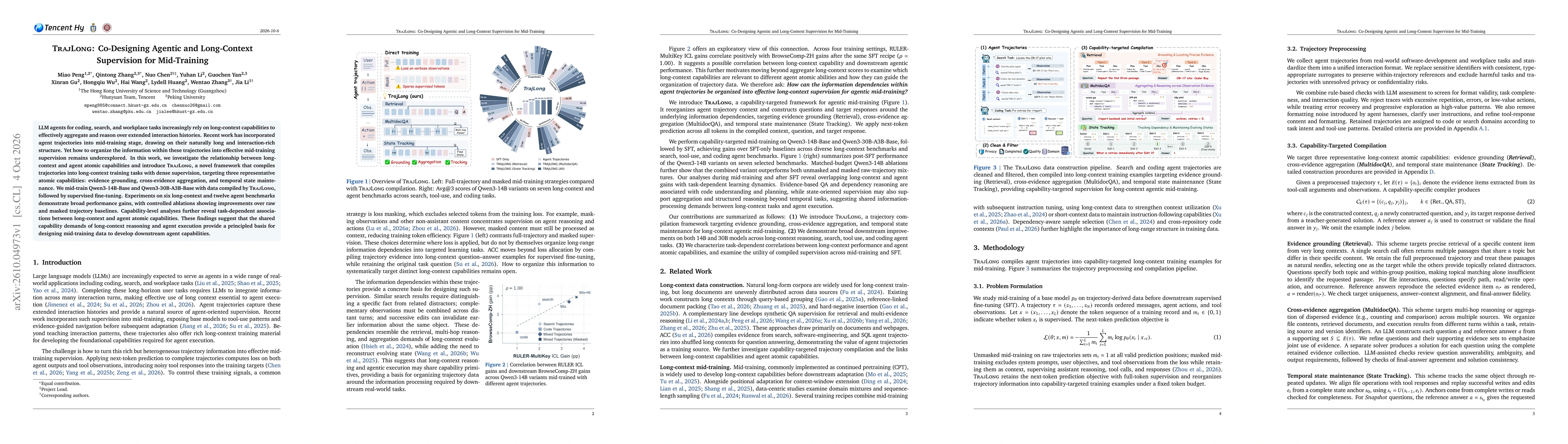 Thumbnail for TrajLong: Co-Designing Agentic and Long-Context Supervision for Mid-Training
