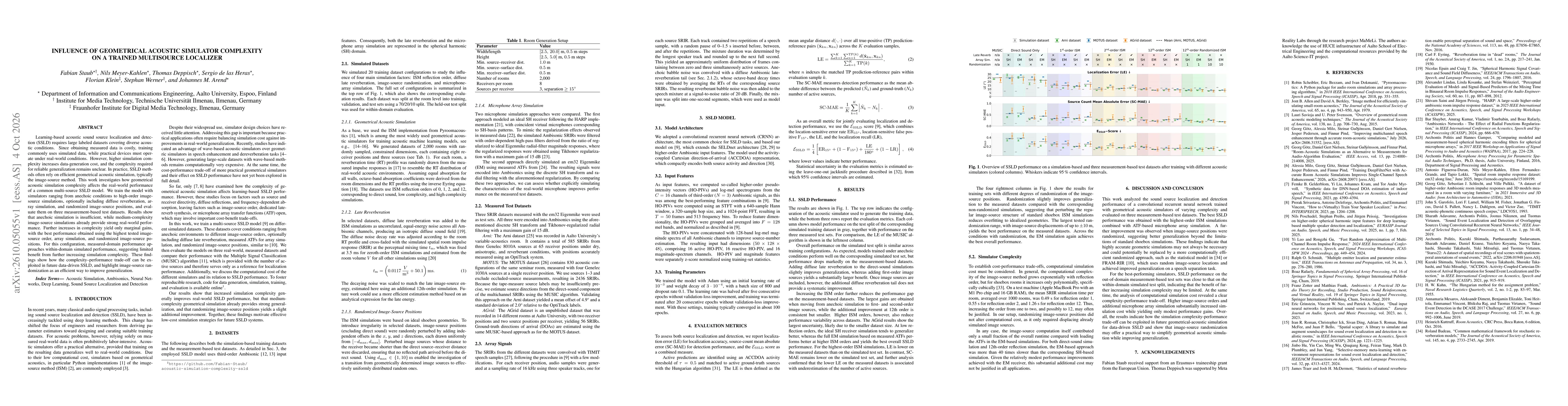 Thumbnail for Influence of Geometrical Acoustic Simulator Complexity on a Trained Multisource Localizer
