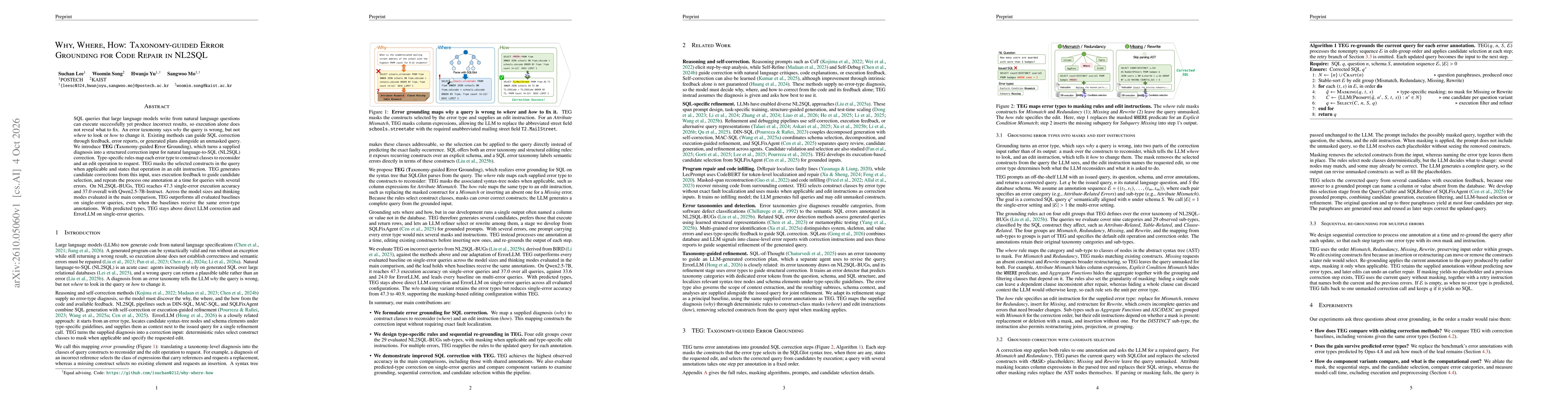 Thumbnail for Why, Where, How: Taxonomy-guided Error Grounding for Code Repair in NL2SQL
