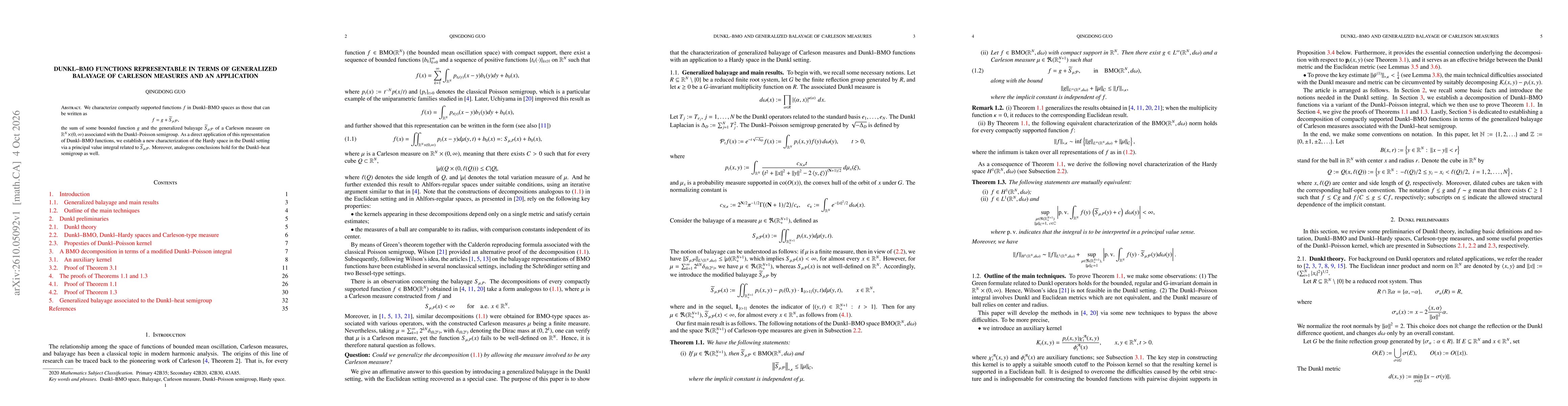 Thumbnail for Dunkl--BMO functions representable in terms of generalized balayage of Carleson measures and an application