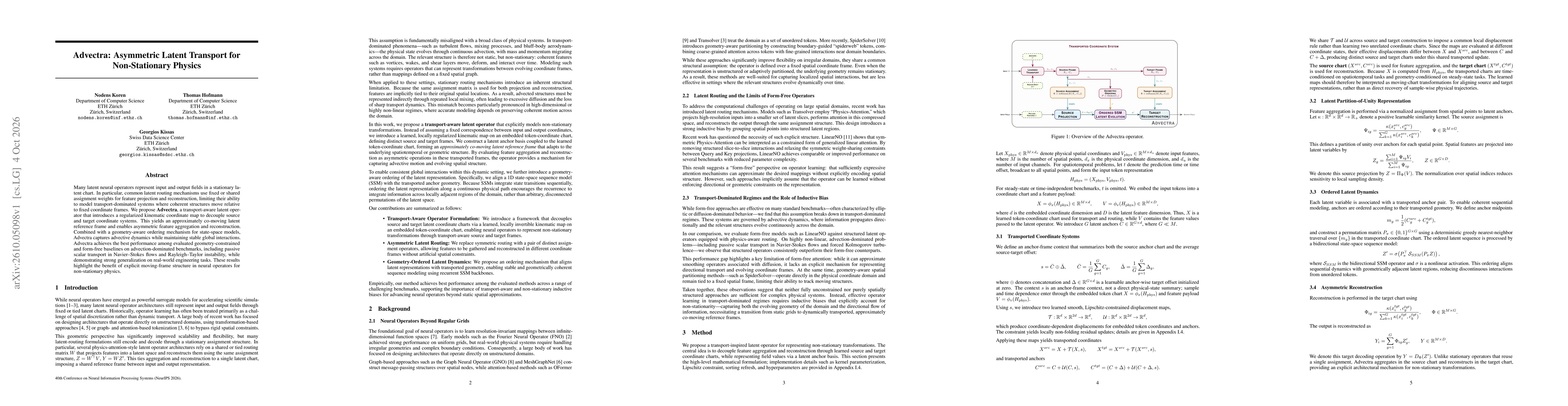 Thumbnail for Advectra: Asymmetric Latent Transport for Non-Stationary Physics