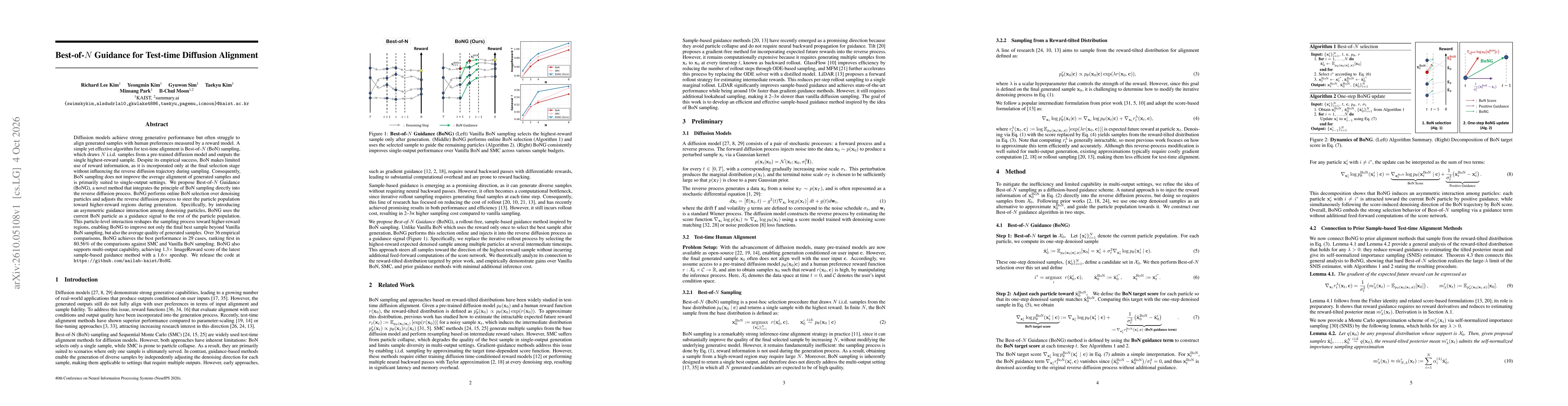 Thumbnail for Best-of-$N$ Guidance for Test-time Diffusion Alignment